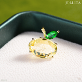  Pin cài quả táo đính đá vàng dễ thương 