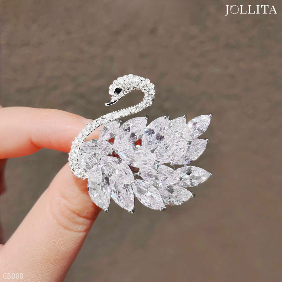  Trâm cài áo thiên nga trắng thanh lịch duyên dáng 