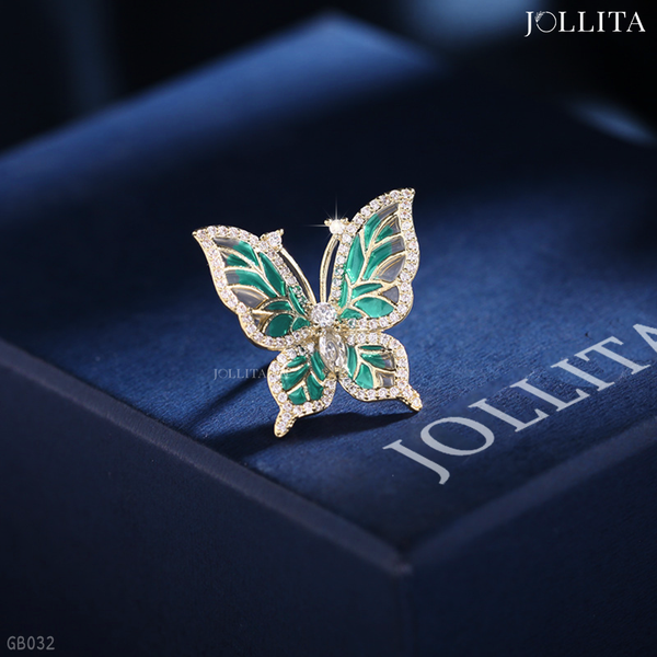  Pin cài áo bướm đính đá thanh lịch 
