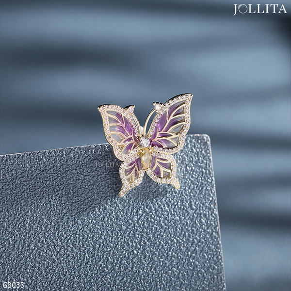  Pin cài áo bướm đính đá thanh lịch 