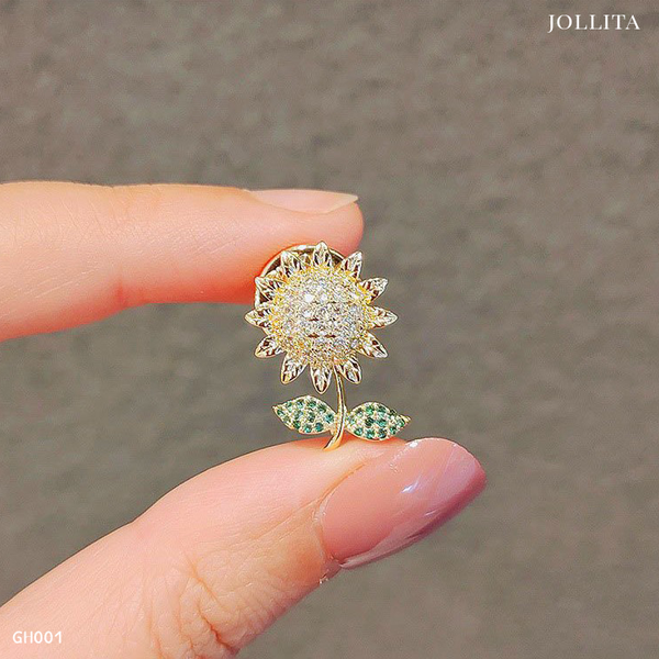  Pin cài áo vest Hoa Hướng Dương tỏa nắng sang trọng 