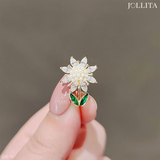  Ghim cài áo Hoa Hướng Dương đính nhụy ngọc trai thanh lịch 