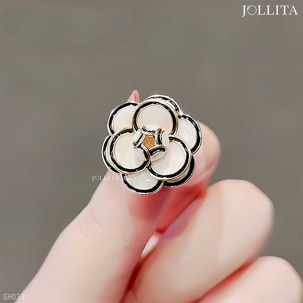  Pin cài áo hoa trà Camellia tinh tế 