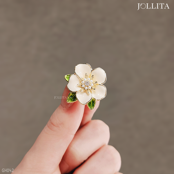  Pin cài áo đóa hoa trà nhỏ tinh tế 