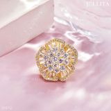  Pin cái áo hoàng kim hoa đính đá lấp lánh 