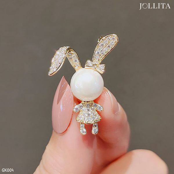  Pin cài áo thỏ ngọc xinh xắn 