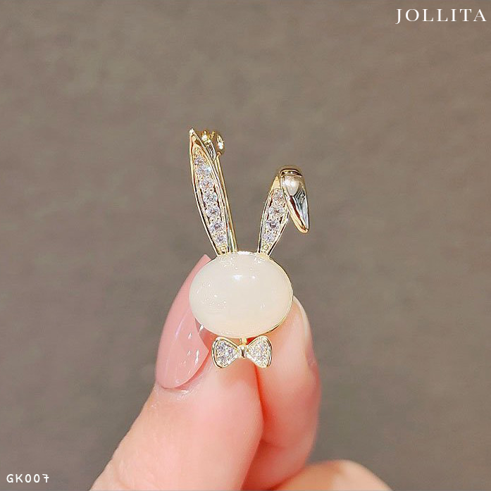  Pin cài áo thỏ ngọc thanh lịch 