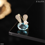  Ghim cài áo thỏ ngọc đính đá pha lê xanh thanh lịch 