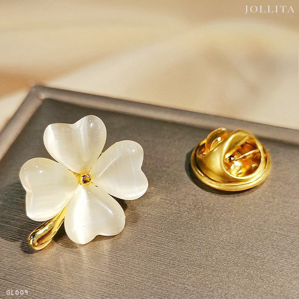  Pin cài áo cỏ bốn lá thanh lịch 