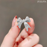  Ghim cài áo nơ bạch kim dát đá sang trọng 