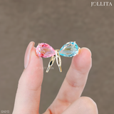  Ghim cài áo nơ đính đá sắc màu cao cấp 