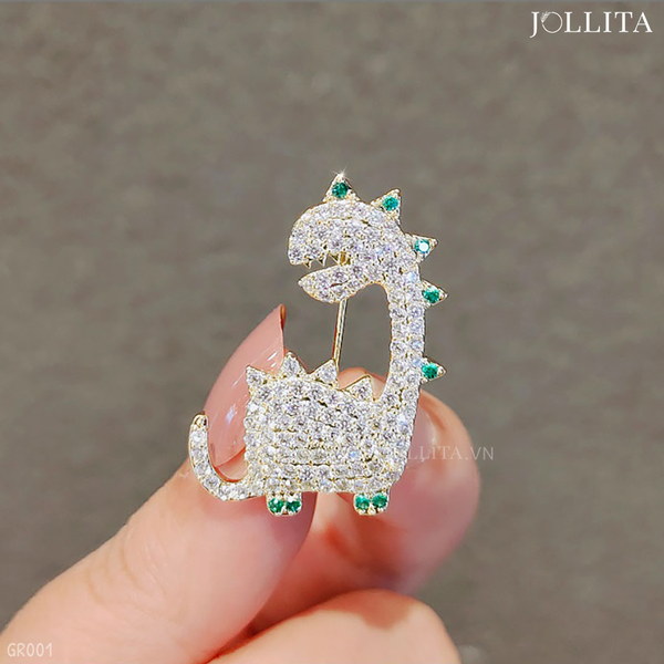  Ghim cài áo khủng long dát đá thanh lịch sang trọng 