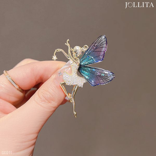  Ghim cài áo vũ công ba lê gắn cánh bướm uyển chuyển thanh lịch 