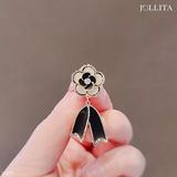  Pin cài áo hoa trà đính đá nơ thanh lịch tinh tế 