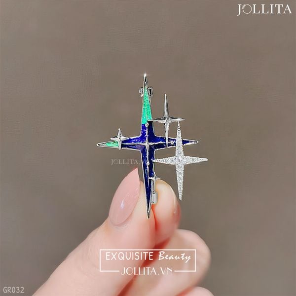 Ghim cài áo đôi sao đính đá vũ trụ liên hành tinh thanh lịch 