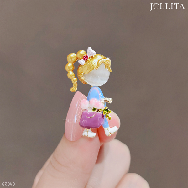  Ghim cài áo cô bé đi bộ dễ thương 