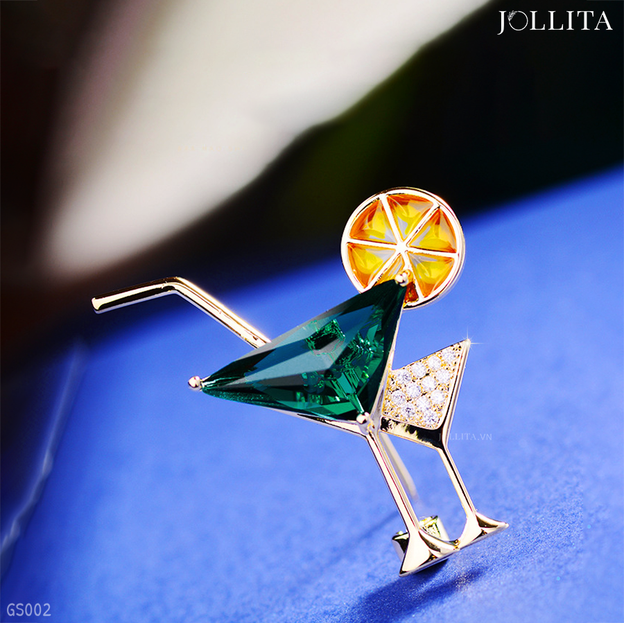  Ghim cài áo vest ly coctail đính đá sang trọng 