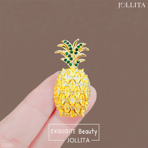  Ghim cài áo quả dứa đính đá thanh lịch 