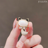  Ghim cài mèo dát đá zircon tinh tế 