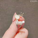  Pin cài áo hươu dát đá thanh lịch 