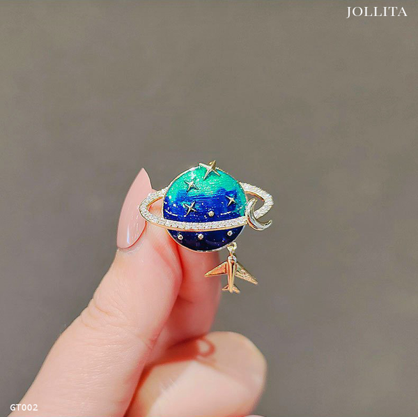  Ghim cài áo liên hành tinh dát đá sang trọng 