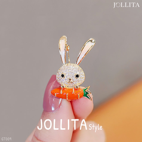  Ghim cài áo thỏ dát đá zicon cao cấp 