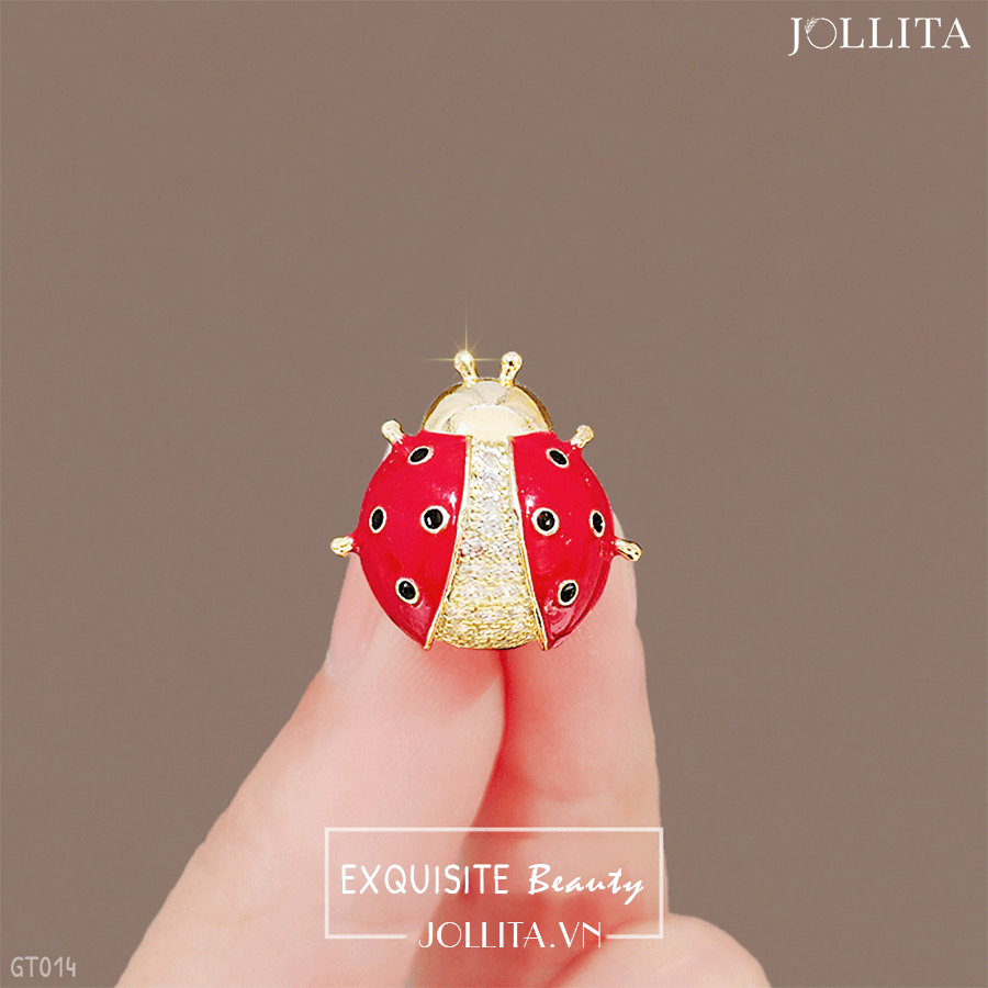  Pin cài áo bọ rùa dát đá tinh tế 