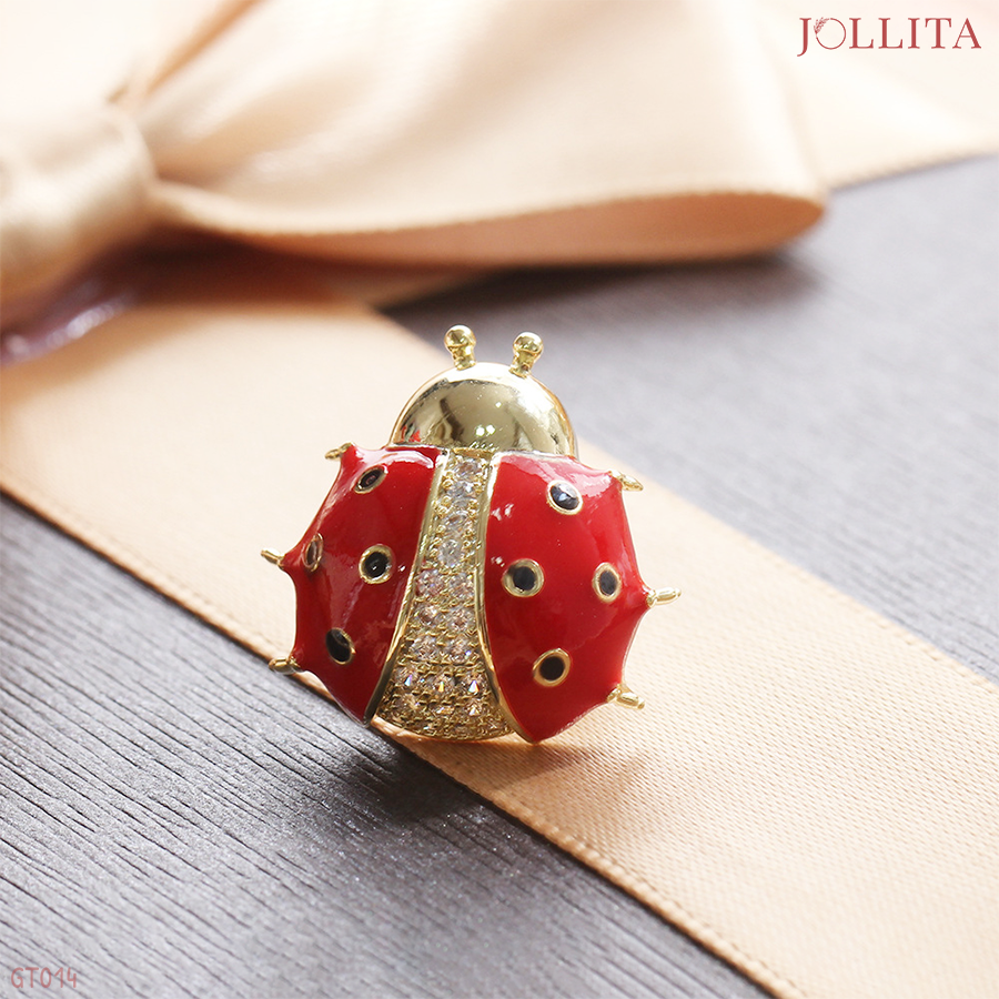  Pin cài áo bọ rùa dát đá tinh tế 