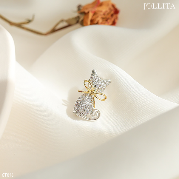  Pin cài áo cổ áo sơ mi Mèo nơ dễ thương 