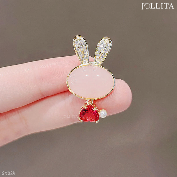  Trâm cài áo nam châm thỏ ngọc dễ thương 