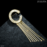  Trâm cài áo chữ C đính tua rua thanh lịch 