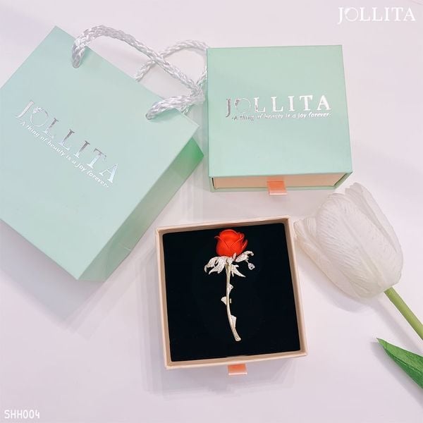  Set quà tặng 20/11 cài áo hoa hồng dát đá cao cấp 