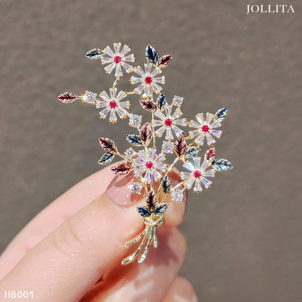  Trâm cài áo bó hoa Daisy sắc màu cao cấp 