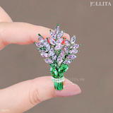  Trâm cài áo hoa oải hương Lavender đính đá cao cấp thanh lịch 