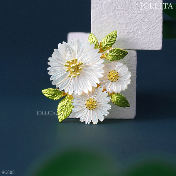  Trâm cài áo hoa cúc họa mi thanh lịch cao cấp 