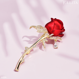  Trâm cài áo vest hoa hồng dát đá cao cấp 