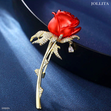  Trâm cài áo vest hoa hồng dát đá cao cấp 