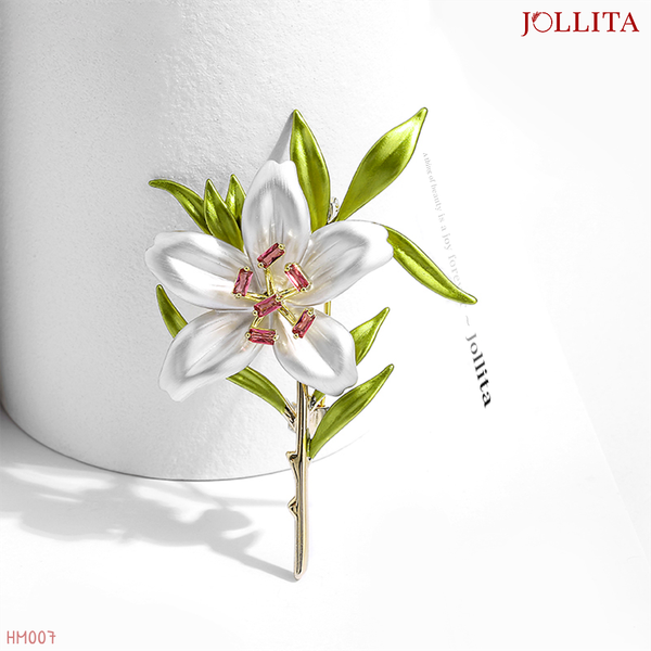  Trâm cài áo hoa mộc lan mạ vàng tinh tế 