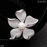  Trâm cài áo hoa mai dát đá zicon cao cấp 