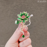  Trâm cài áo hoa sen xanh cổ điển thanh lịch 