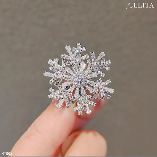  Trâm cài áo bông tuyết xoay cao cấp 