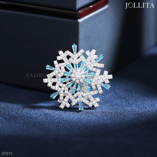  Trâm cài áo bông tuyết xoay thiên thanh sang trọng 