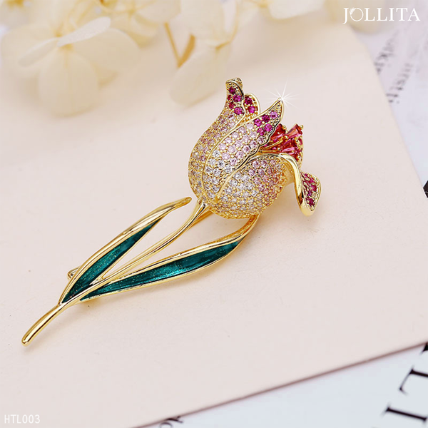  Trâm cài áo Hoa tulip phối màu hàn quốc sang trọng 