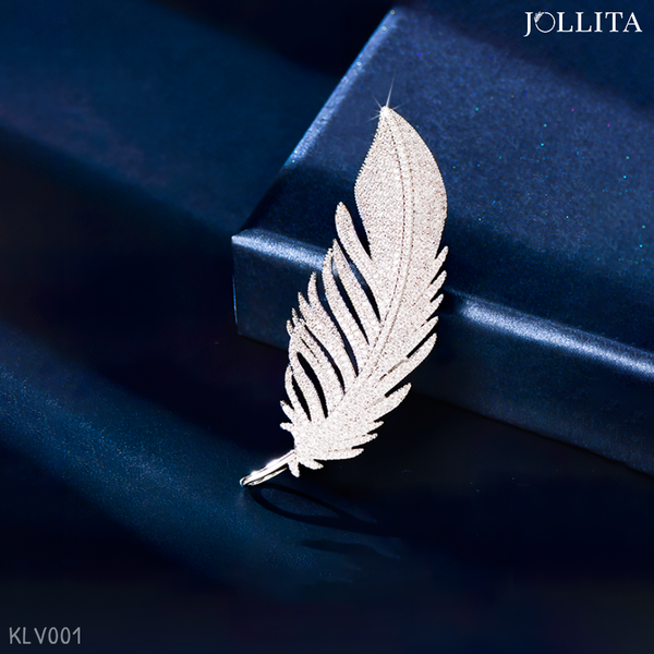  Trâm cài áo Lông vũ tinh khôi khảm đá sang trọng 