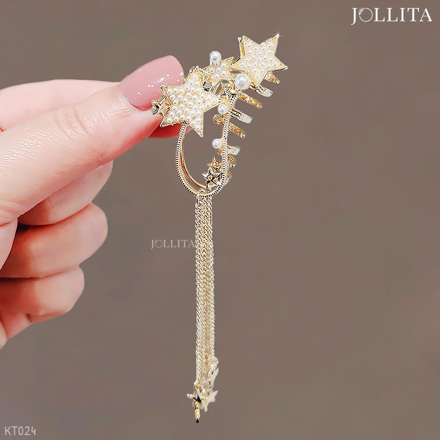  Kẹp tóc càng cua nhỏ chùm sao dây tua rua tinh tế thanh lịch 