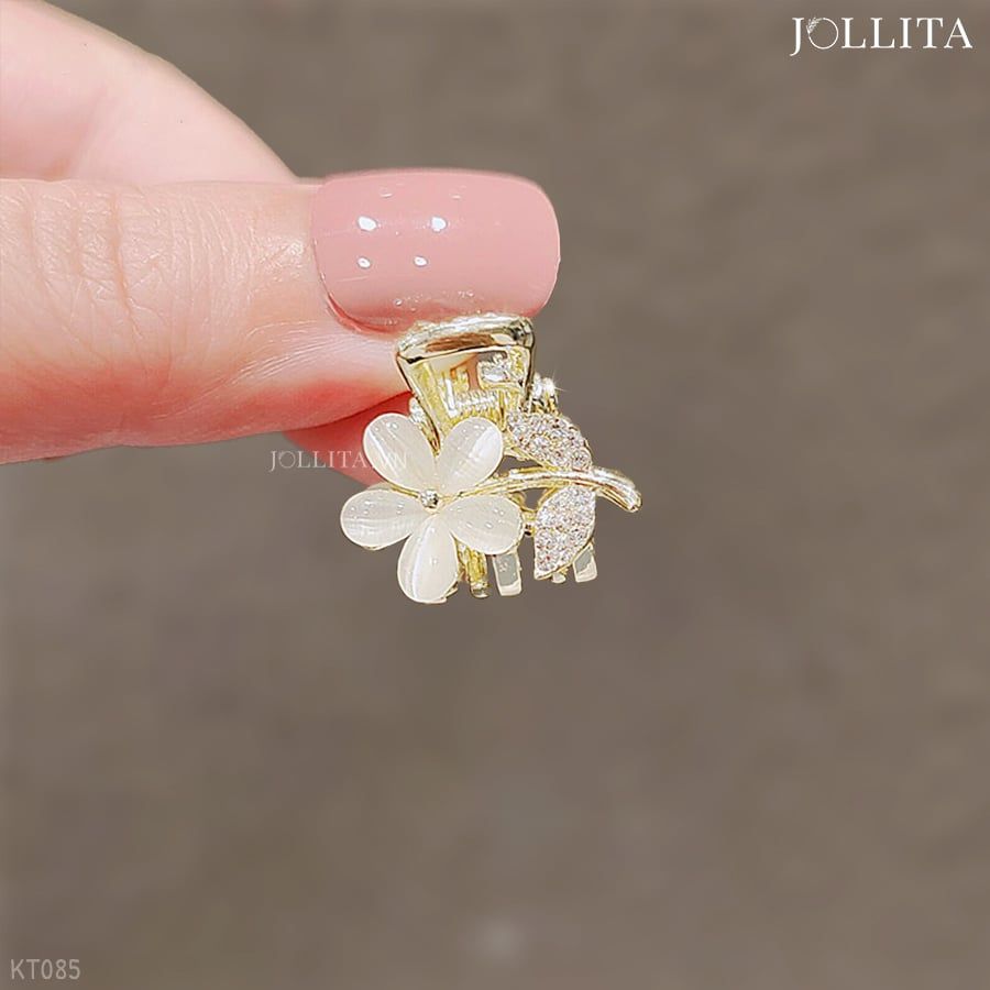  Kẹp tóc càng cua nhỏ đính bông hoa nhỏ dễ thương 