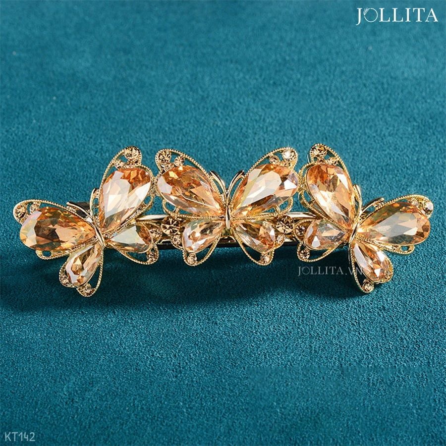  Kẹp tóc bấm hồ điệp hoàng kim sang trọng 