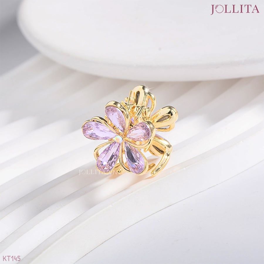  Kẹp tóc càng cua hoa anh đào tím pastel mộng mơ 