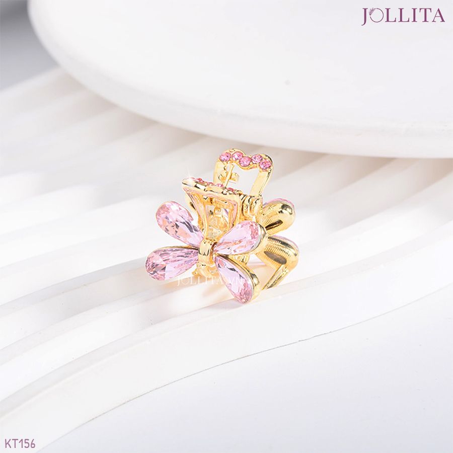  Kẹp tóc càng cua đom đóm đá hồng độc đáo 