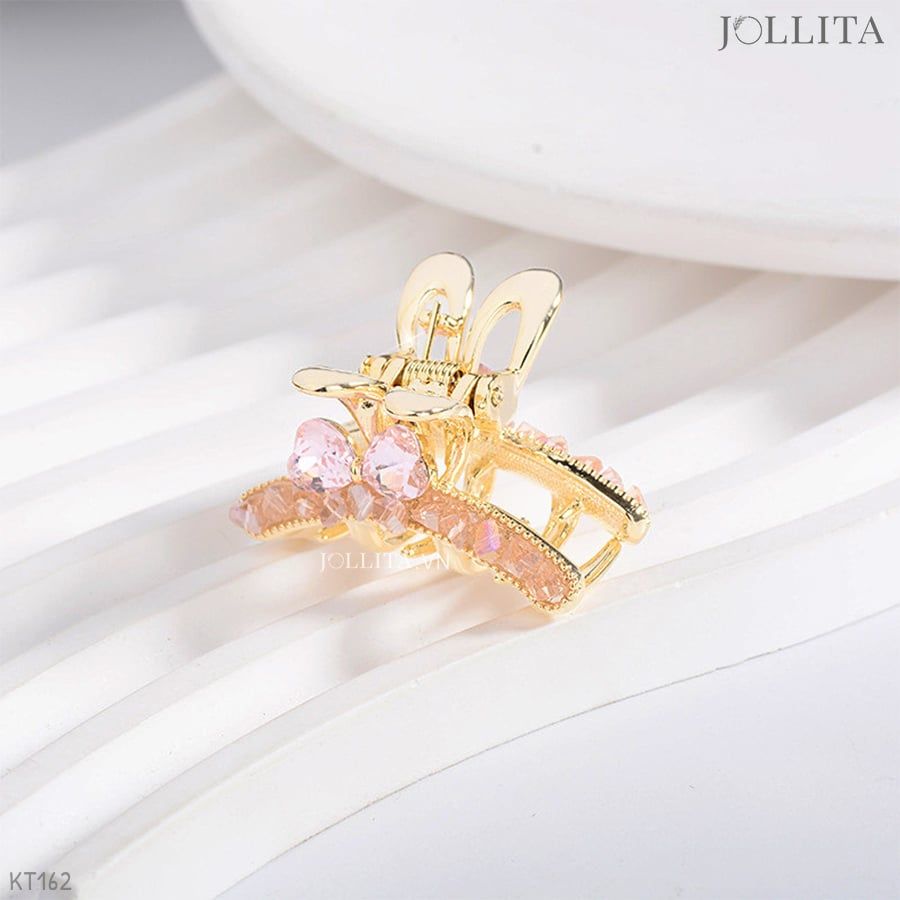  Kẹp tóc càng cua nơ hồng phấn duyên dáng 